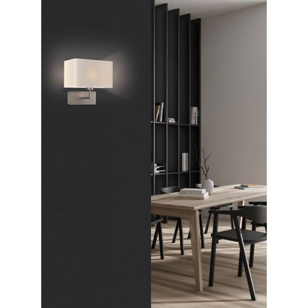 Aplique de pared ROMEO, LED E27 15W (No incl).Negro Texturado/Niquel Mate
