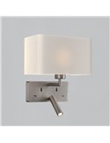 Aplique para dormitorio ROMEO, 2 Interruptores LED 3W 3000K 285lm + LED E27 15W, orientable, con USB y USBC Negro/Niquel Mate