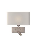 Aplique para dormitorio ROMEO, 2 Interruptores LED 3W 3000K 285lm + LED E27 15W, orientable, con USB y USBC Negro/Niquel Mate