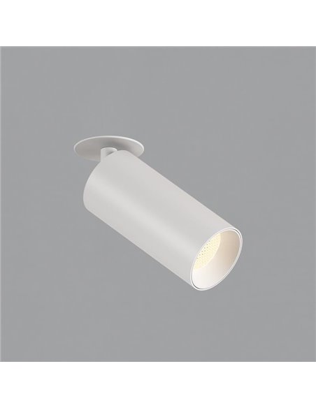 Foco Embutido LED COB 12W 3000K 1240lm PIPE, Branco/Preto Texturizado