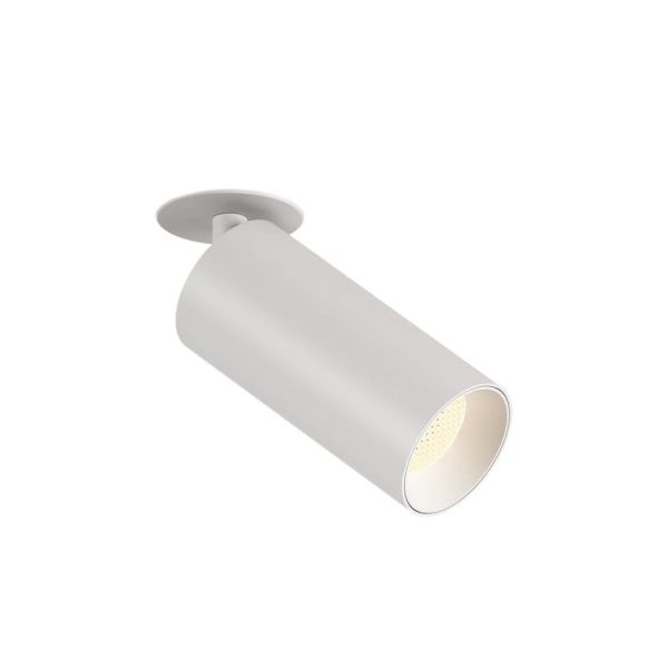 Spot encastrable LED COB 12W 3000K 1240lm PIPE, Blanc/Noir Texturé