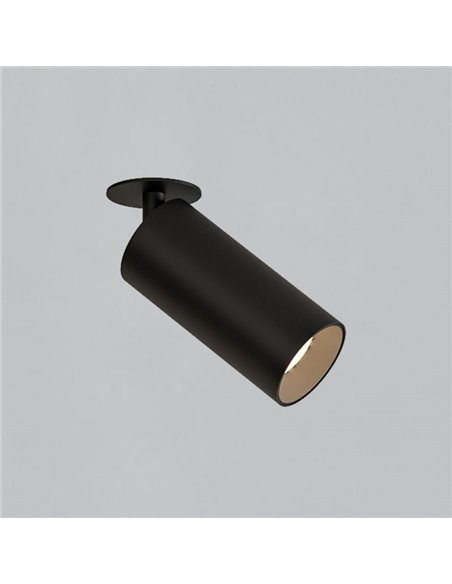 Spot encastrable LED COB 12W 3000K 1240lm PIPE, Blanc/Noir Texturé