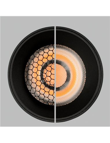 Spot encastrable LED COB 12W 3000K 1240lm PIPE, Blanc/Noir Texturé