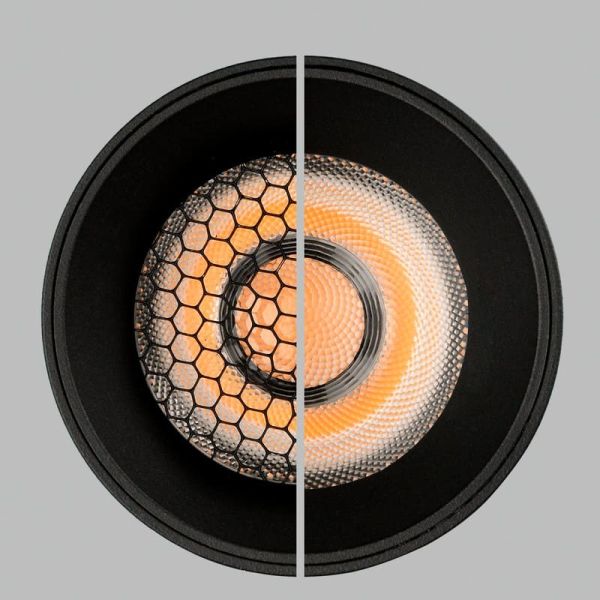 Foco Empotrable LED COB 12W 3000K 1240lm PIPE, Blanco/Negro Texturado