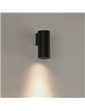 Aplique LED PIPE, com 1/2 luzes, COB LED 12W 3000K 1240lm, Texturizado Branco/Preto