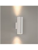 Applique murale LED PIPE, avec 1/2 Lumières, COB LED 12W 3000K 1240lm, Blanc Texturé/Noir