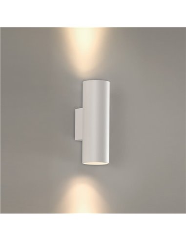 Aplique de pared LED PIPE, con 1/2 Luces, LED COB 12W 3000K 1240lm, Blanco/Negro Texturado