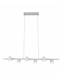 Candeeiro Suspenso Linear com Focos GU10 6 Luzes IOS branco ou preto