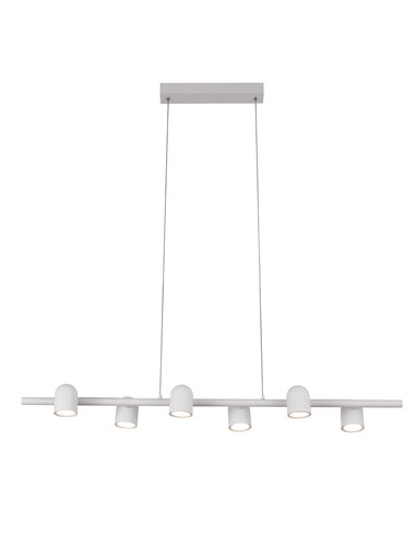 Candeeiro Suspenso Linear com Focos GU10 6 Luzes IOS branco ou preto