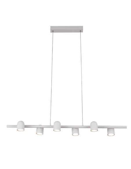 Candeeiro Suspenso Linear com Focos GU10 6 Luzes IOS branco ou preto