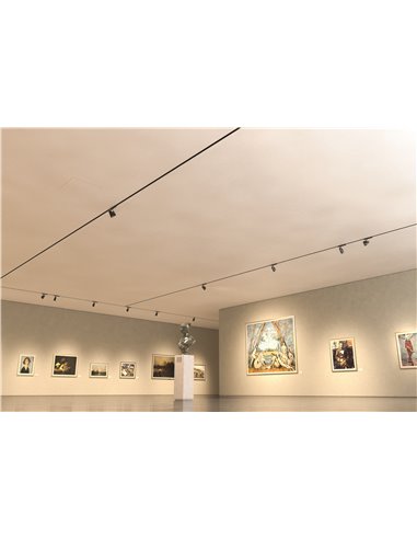 Foco Carril Superficie LED Orientable 35W 3000K IPSILON negro 3000K 3500Lm/4000K 3850Lm