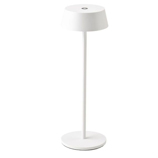 Lámpara LED Exterior de Sobremesa K4, 3000K 180Lm Regulable en intensidad Touch, Recargable, Sin enchufes Blanco