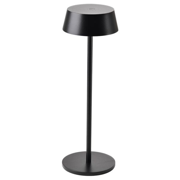 Lámpara de Sobremesa LED Exterior K4, 3000K 180Lm Regulable en intensidad Touch, Recargable, Sin enchufes Negro
