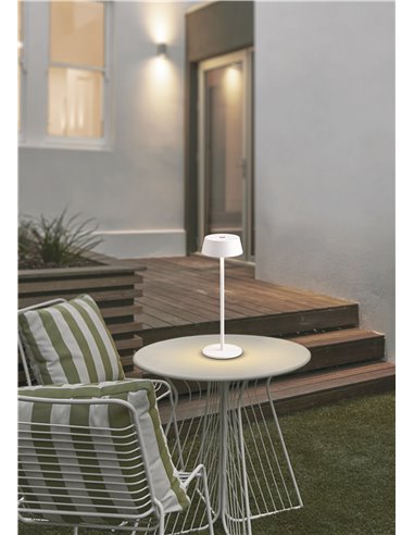 Lámpara de Sobremesa LED Exterior K4, 3000K 180Lm Regulable en intensidad Touch, Recargable, Sin enchufes Negro