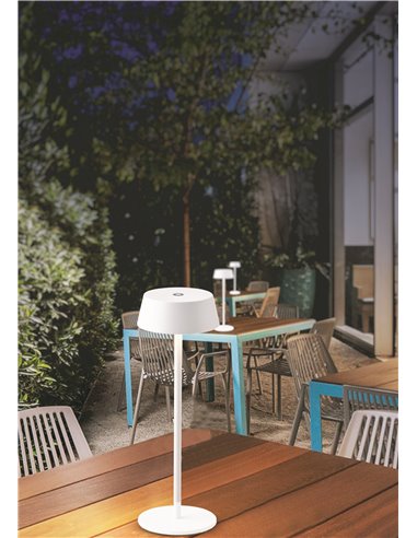 Lámpara Sobremesa LED Exterior K4, 3000K 180Lm Regulable en intensidad Touch, Recargable, Sin enchufes Corten