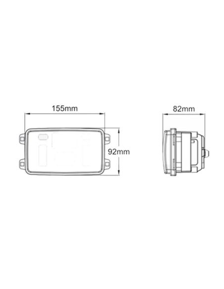 Medições Farol de estrada LED com farol baixo, farol alto e posição H4 John Deere, Massey Ferguson
