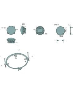 Phare principal rond encastré à LED avec feux de croisement, feux de route et position Deutz 2