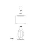 Lámpara de Mesa BASILDON 1 - Diseño Minimalista en Acero y Madera H: 425 mm | Ø 230 mm