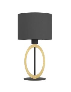 Lámpara de Mesa BASILDON 1 - Diseño Minimalista en Acero y Madera H: 425 mm | Ø 230 mm 2