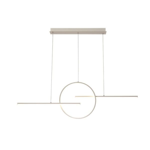 Candeeiro de Teto LED KITESURF BRANCO 50W 3000K Regulável 4000 Lm 3 Luminárias