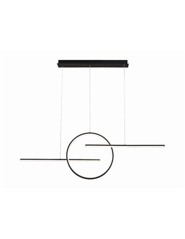 Plafonnier Suspension LED KITESURF NOIR 50W 3000K Dimable 4000 Lm 3 Luminaires