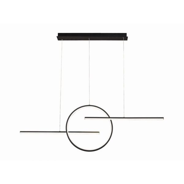 Lámpara de Techo LED Colgante KITESURF NEGRO 50W 3000K Dimable 4000 Lm 3 Luminarias