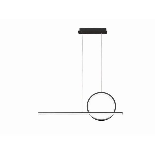 Plafonnier Suspension LED KITESURF NOIR 30W 3000K Dimable 2400 Lm 2 Luminaires