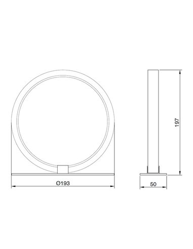 Candeeiro de mesa LED KITESURF PRETO 8W 3000K 640Lm Médio/Grande