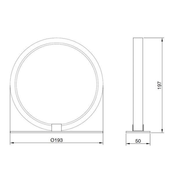 Candeeiro de mesa LED KITESURF PRETO 8W 3000K 640Lm Médio/Grande
