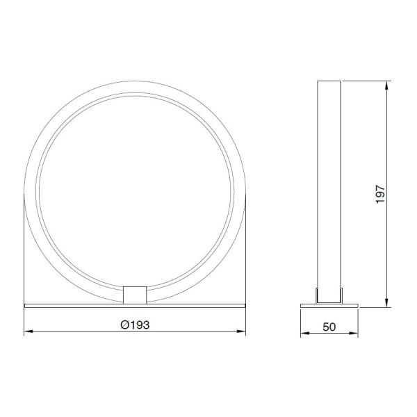 Candeeiro de mesa redondo LED KITESURF BRANCO 8W 3000K 640 Lm Médio/Grande