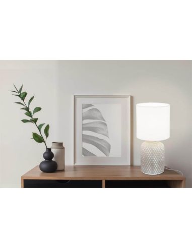 Lampe de table BELLARIVA grise et...