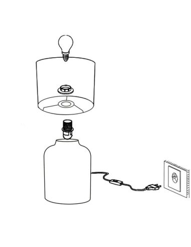 Lampe de table BELLARIVA grise et blanche - Charme bohème pour votre maison leonLeds