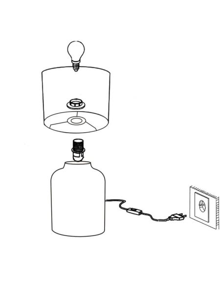 Lámpara de Mesa BELLARIVA Gris y Blanco - Encanto Boho para Tu Hogar leonLeds