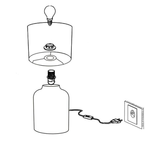 Lampe de table BELLARIVA grise et blanche - Charme bohème pour votre maison leonLeds