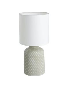 Lámpara de Mesa BELLARIVA Gris y Blanco - Encanto Boho para Tu Hogar leonLeds