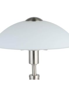 Lampe de Table SOLO 1 en Nickel Mat et Verre Blanc Satiné 35Cm Hauteur 85104 2
