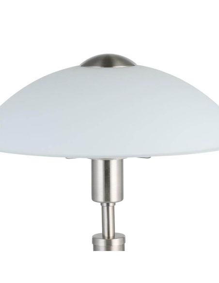 Lámpara de Mesa SOLO 1 en Níquel-Mate y Vidrio Blanco Satinado 35Cm Altura 85104