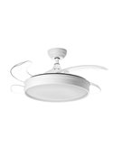 Ventilador de Techo LED BLANES blanco Ø107 DC 32W 4A 36W CCT+RC+dim con aspas retráctiles