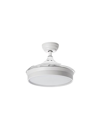 Ventilateur de plafond BLANES XS blanc LED Ø915mm DC22W LED 24W CCT+RC+dim avec pales rétractables