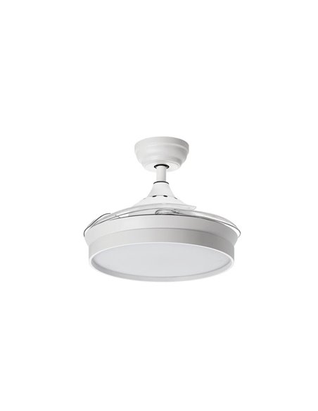 Ventilador LED de techo BLANES XS blanco Ø915mm DC22W LED 24W CCT+RC+dim con aspas retráctiles
