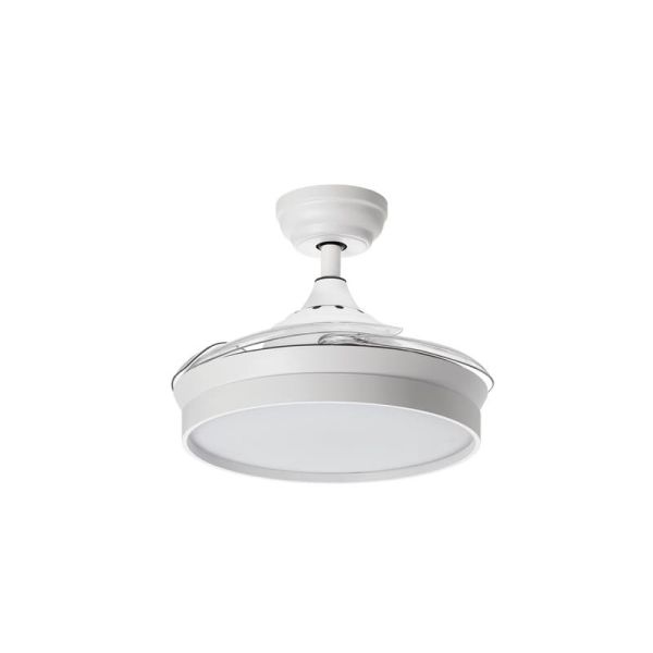 Ventilador LED de techo BLANES XS blanco Ø915mm DC22W LED 24W CCT+RC+dim con aspas retráctiles