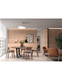 Ventilador de Techo LED BLANES blanco+madera Ø107mm DC 32W 4A 36W CCT+RC+dim con aspas retráctiles