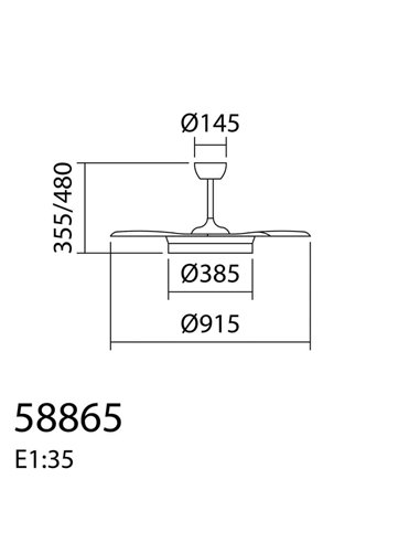 Ventilador de teto BLANES XS branco+madeira LED Ø915mm DC22W LED 24W CCT+RC+dim com lâminas retráteis