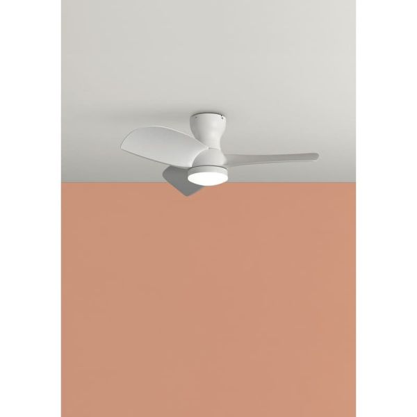 Ventilador de teto LED 24W CRETA branco Ø915mm DC 30W 3A LED 24W CCT+RC