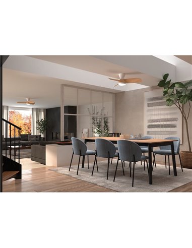 Ventilador LED de Techo CRETA XL madera Ø1066mm DC 32W 3A LED 24W CCT + RC 