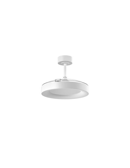Ventilador de Techo LED 50W CCT+RC+DIM LISBOA con aspas retráctiles, blanco Ø1065mm DC 30W 3A 