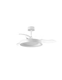 Ventilateur de plafond LED 50W CCT+RC+DIM LISBOA à pales rétractables, blanc Ø1065mm DC 30W 3A