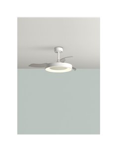 Ventilador de Techo LED 50W CCT+RC+DIM LISBOA con aspas retráctiles, blanco Ø1065mm DC 30W 3A  2