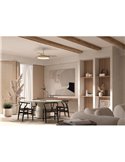Ventilador de Techo LED 50W CCT+RC+DIM LISBOA con aspas retráctiles, Ø1065mm DC 30W 3A madera