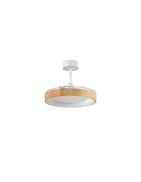 Ventilador de Techo LED 50W CCT+RC+DIM LISBOA con aspas retráctiles, Ø1065mm DC 30W 3A madera